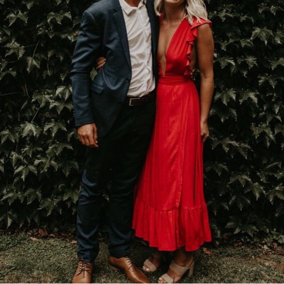 Majorelle Revolve Mistwood Midi Dress in Red - Picture 1 of 12